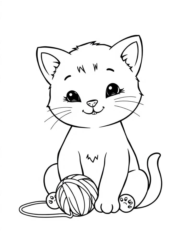 Desenho infantil de gatinho para colorir