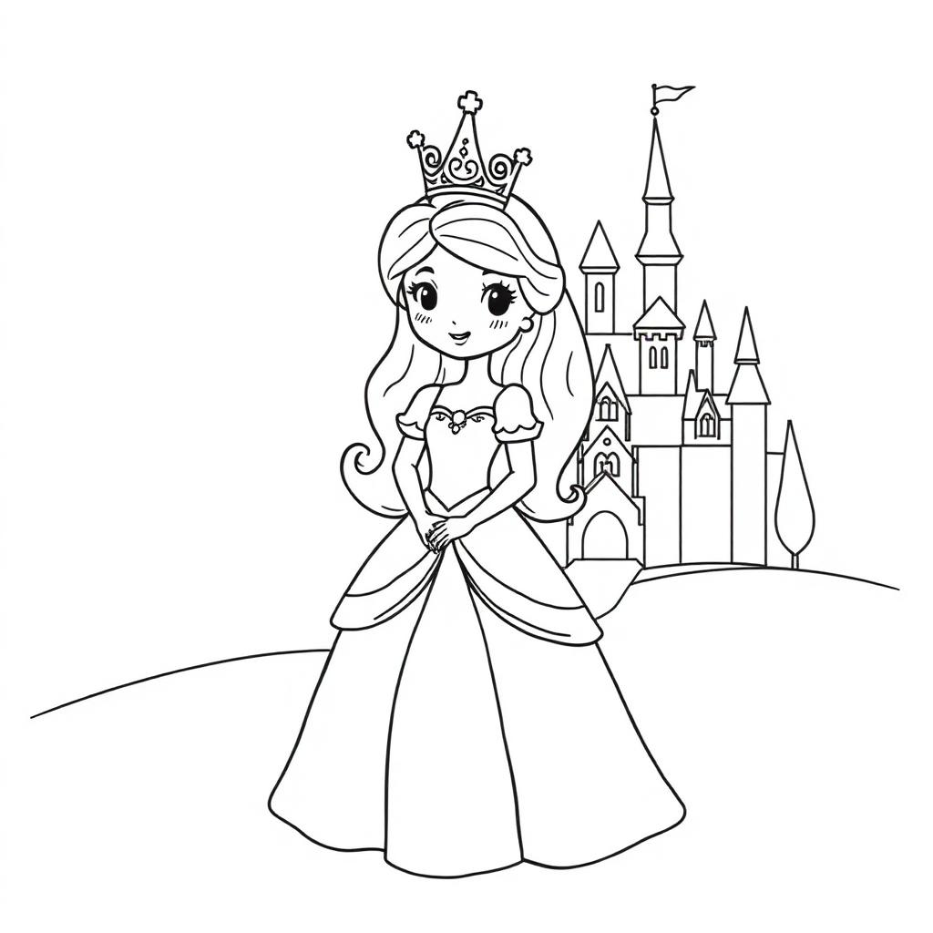 Desenho infantil para colorir: 👸 Princesas