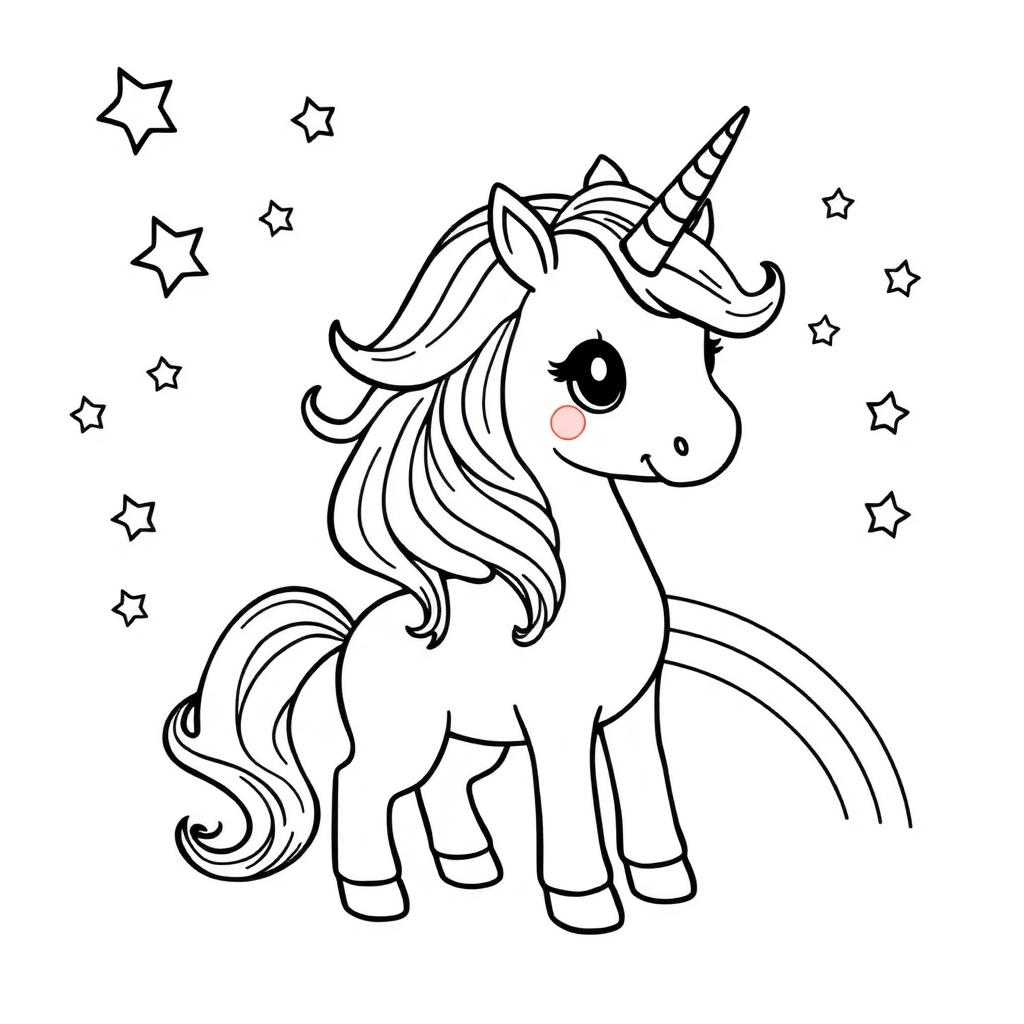 Desenho infantil para colorir: 🦄 Unicórnios